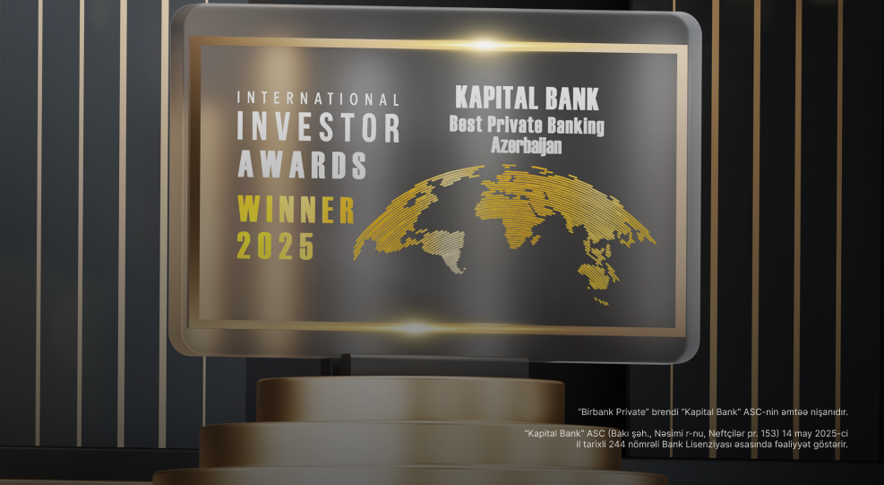 Birbank Private beynəlxalq “International Investor” nəşri tərəfindən “Best Private Banking Azerbaijan” mükafatına layiq görüldü